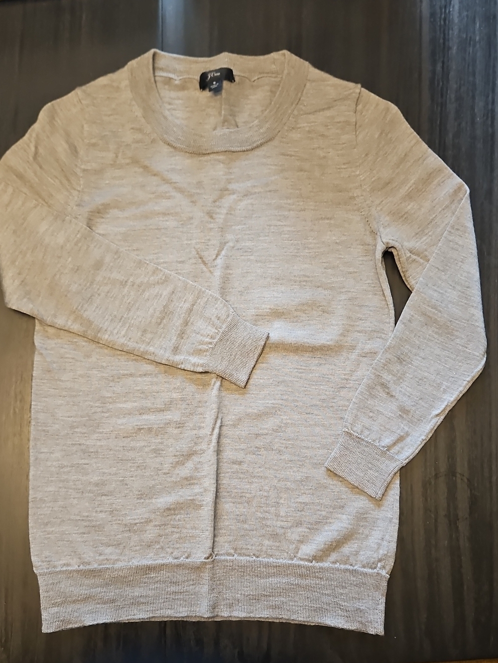 J. Crew Gray Crewneck Merino Wool Sweater